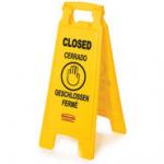 View: 6112-78 Floor Sign with Multi-Lingual "Closed" Imprint, 2-sided 